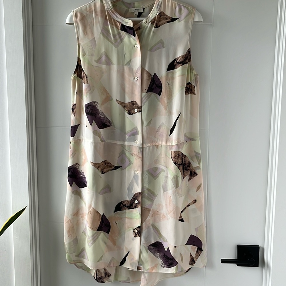 Aritzia pastel silk dress